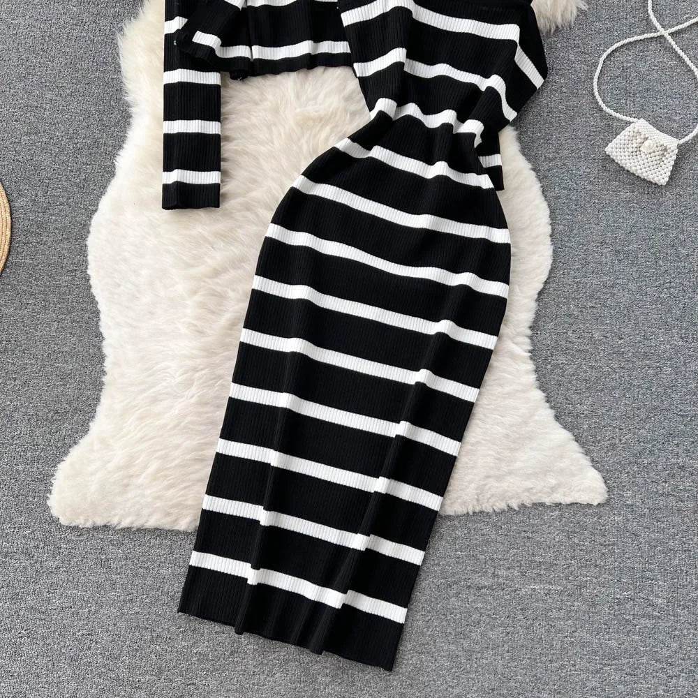 Patchwork Dress Cardigan Set - P12 Hub Europe
