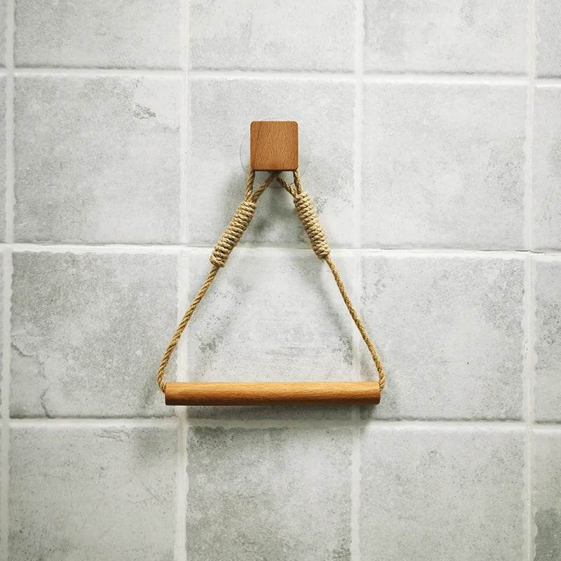 Toilet Paper Holder Wall Mounted WC Washroom Bathroom Accessories Wooden Rolling Paper Tissue Holder for Toilet Towel Rack - P12 Hub Europe