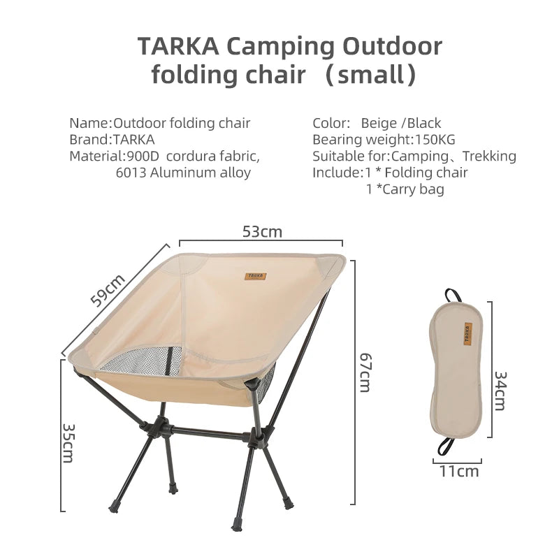 TARKA Foldable Camping Chairs Set Lightweight folding Chair Ultralight Backpacking Moon Chairs for Garden Picnic Beach Fishing