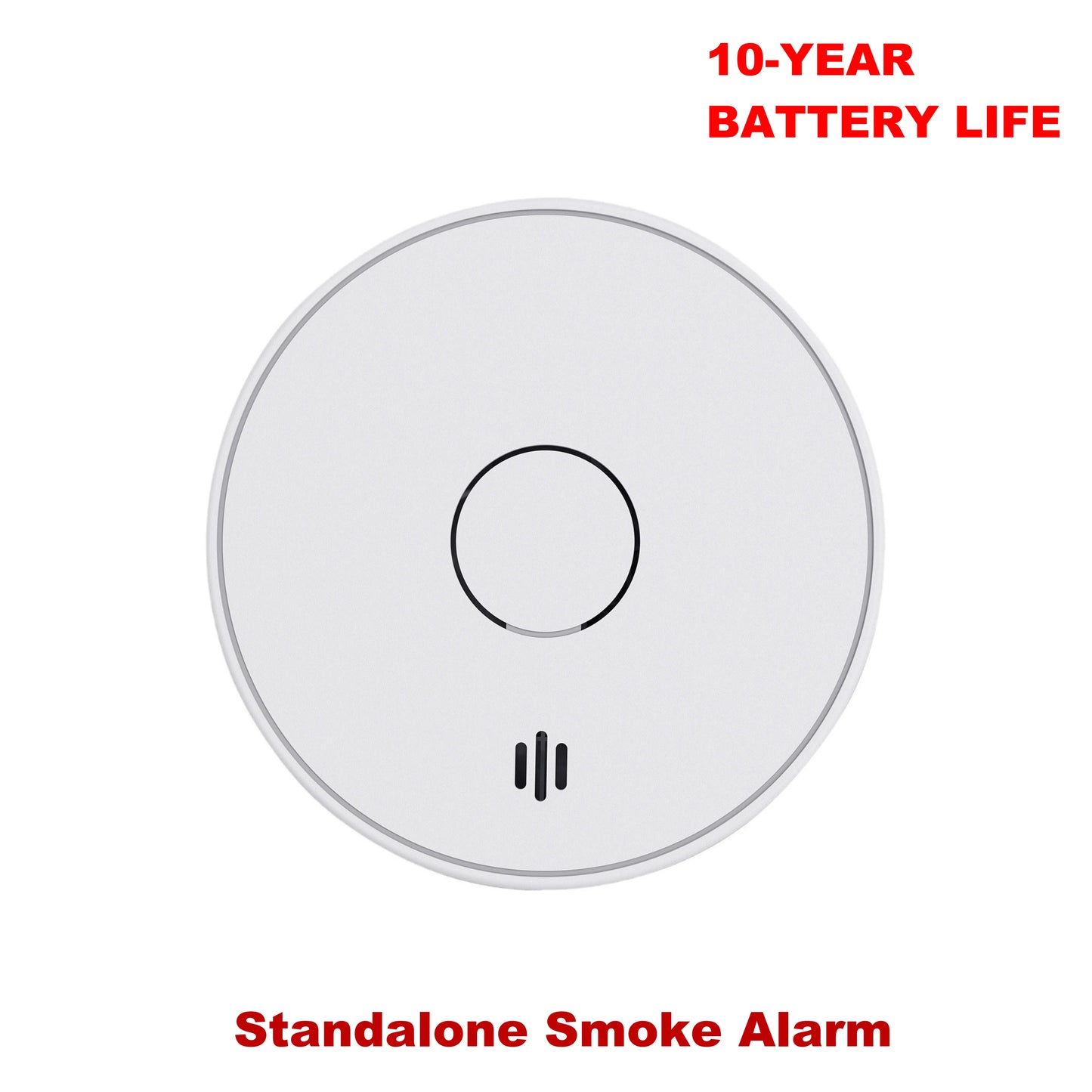 Smoke Alarm for Home, 10-Year Battery Smoke Detector Fire Alarm with Big Test/Silence Button, CE, VS02