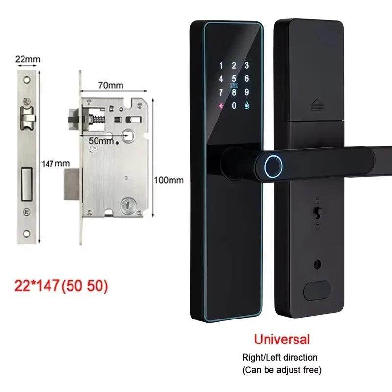 Fingerprint Door Lock | App, Remote, Handle, Card, Code - P12 Hub Europe