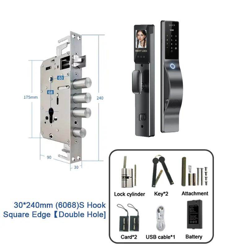 3D Face Lock WiFi, IP66, Fingerprint, Card, Code, 40-120mm - P12 Hub Europe