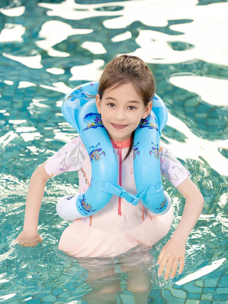 Baby Pool Float Inflatable Swimming Ring Vest Child Water Play Equipment Safety Buckle Dual Airbags Swimming Jacket for Kids 2-6