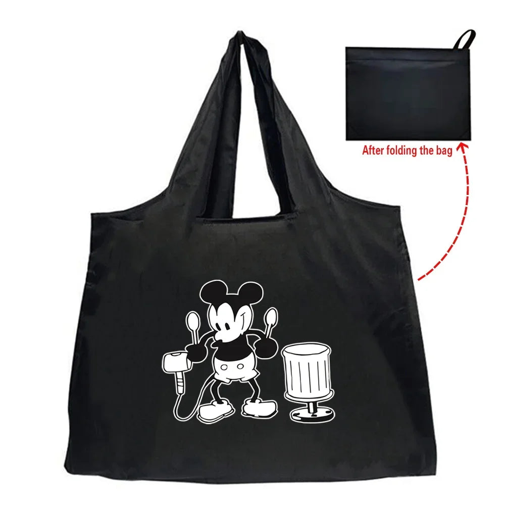 Tote Bag Eco-Friendly Folding Shopping Bag Reusable Portable Shoulder Handbag for Travel Grocery Fashion Mickey Mouse Series