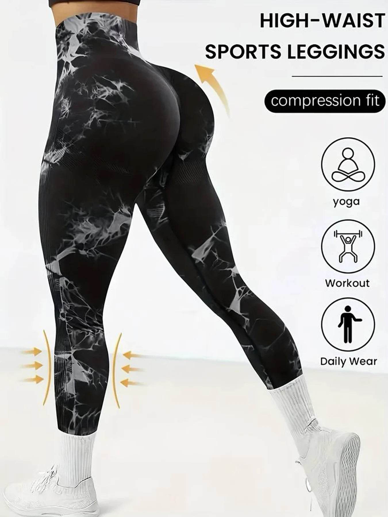 Tie Dye Seamless Butt Lift Leggings - P12 Hub Europe