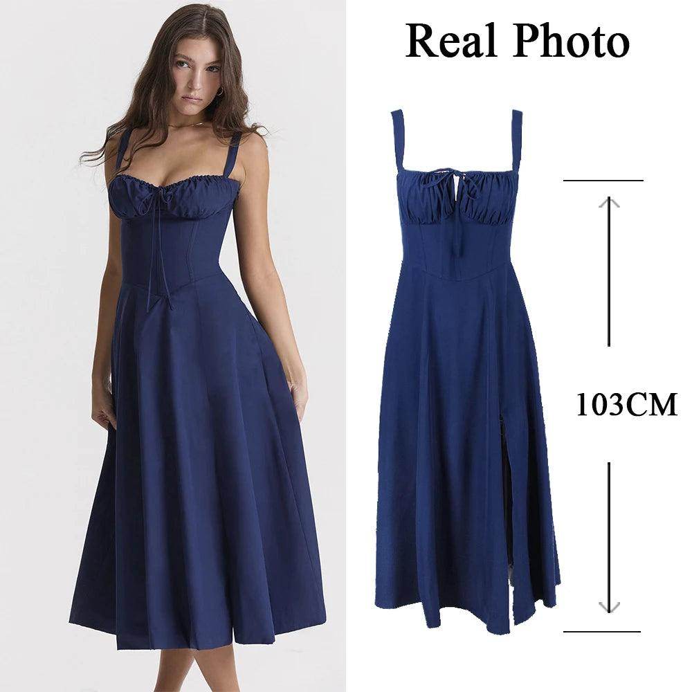 Sweet Floral Print Lace-Up Midi Dress Elegant Holiday - P12 Hub Europe