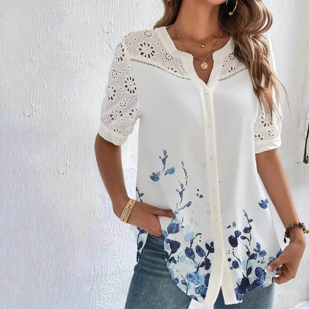 Women's Casual Lace Short Shirt - P12 Hub Europe