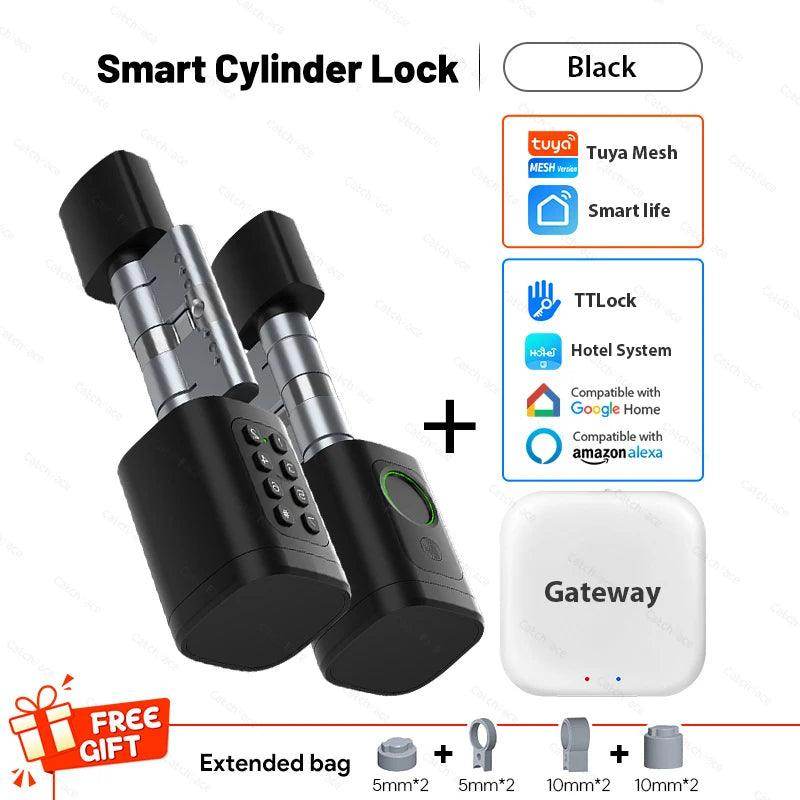 Cylinder Smart Door Lock Fingerprint, Card, Code, App - P12 Hub Europe