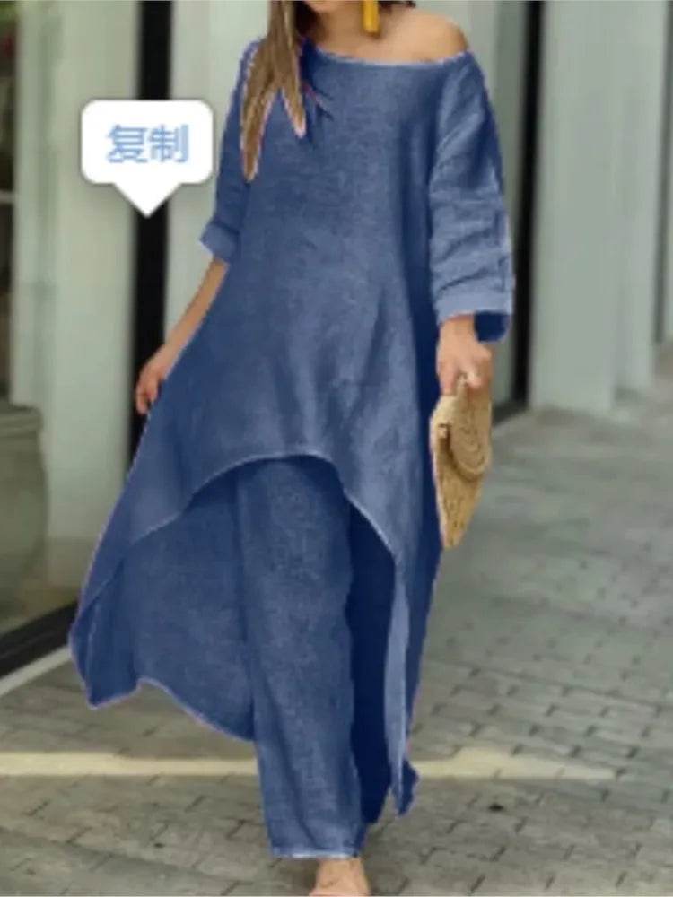Cotton Linen Irregular Pants Set - P12 Hub Europe