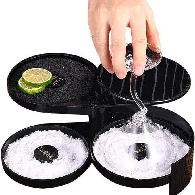 3 Tier Rotating Salt Rimmer Box Mixing Salt Sugar Rim Box Juice Wine Cocktail Seasoning Rimmers Bartender Bar Tools Barware - P12 Hub Europe