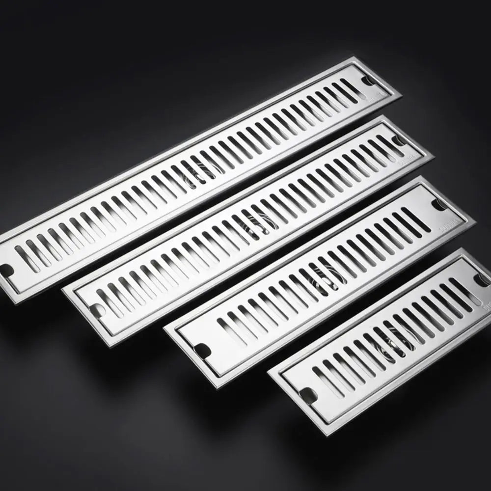 20/30/40/50cm Stainless Steel Shower Floor Drain Bathroom Rectangle Linear Floor Drainage Floor Drain with Strainer Cover