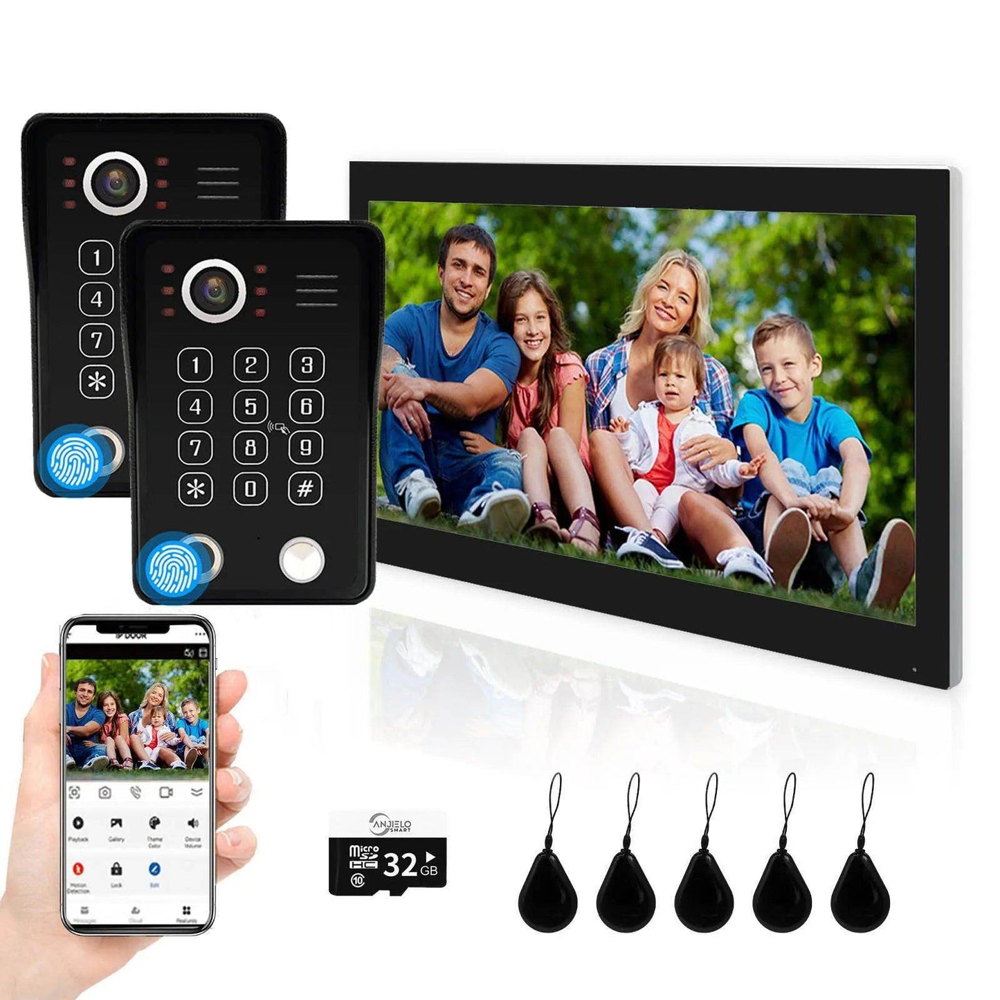 Intercom 1080P Fingerprint | 148° View, 5-in-1 Unlock - P12 Hub Europe