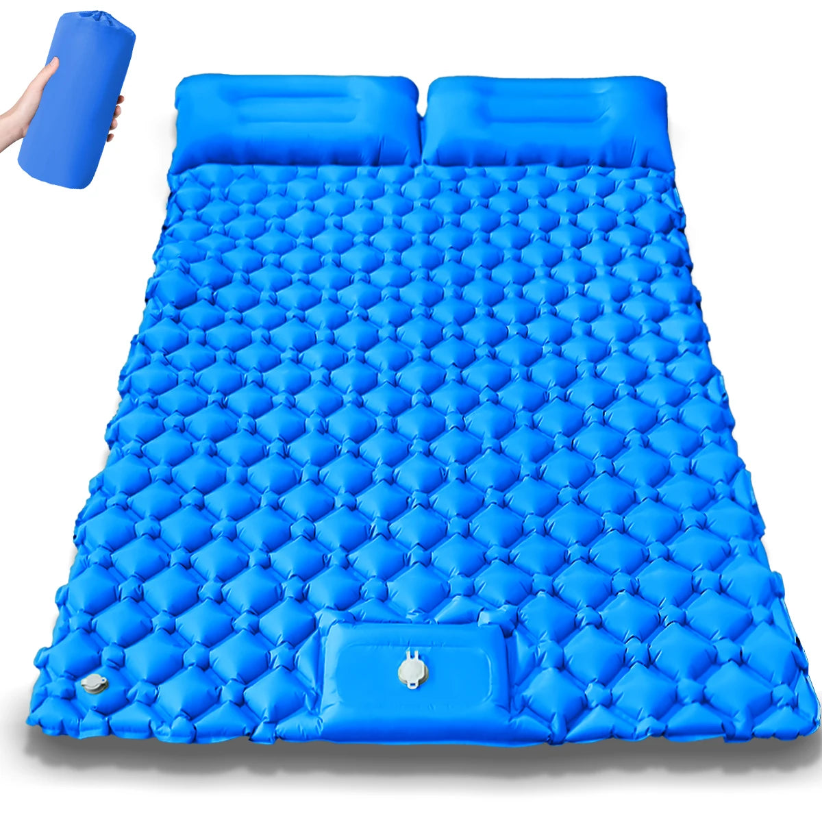 Must-Have Double Person Rhombus Inflatable Mattress - Lightweight, Waterproof, Ideal for Outdoor Activities