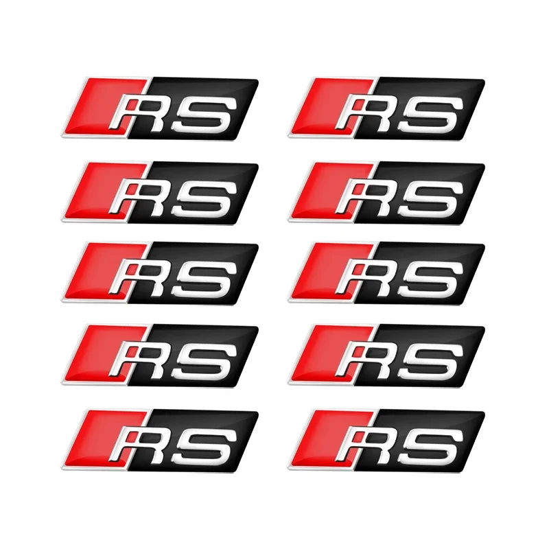 2/5/10pcs 3D Aluminium Alloy Steering Wheel Badge Emblem 3D Steering Wheel Sticker Car Sticker For Audi Sline RS Car Accessories
