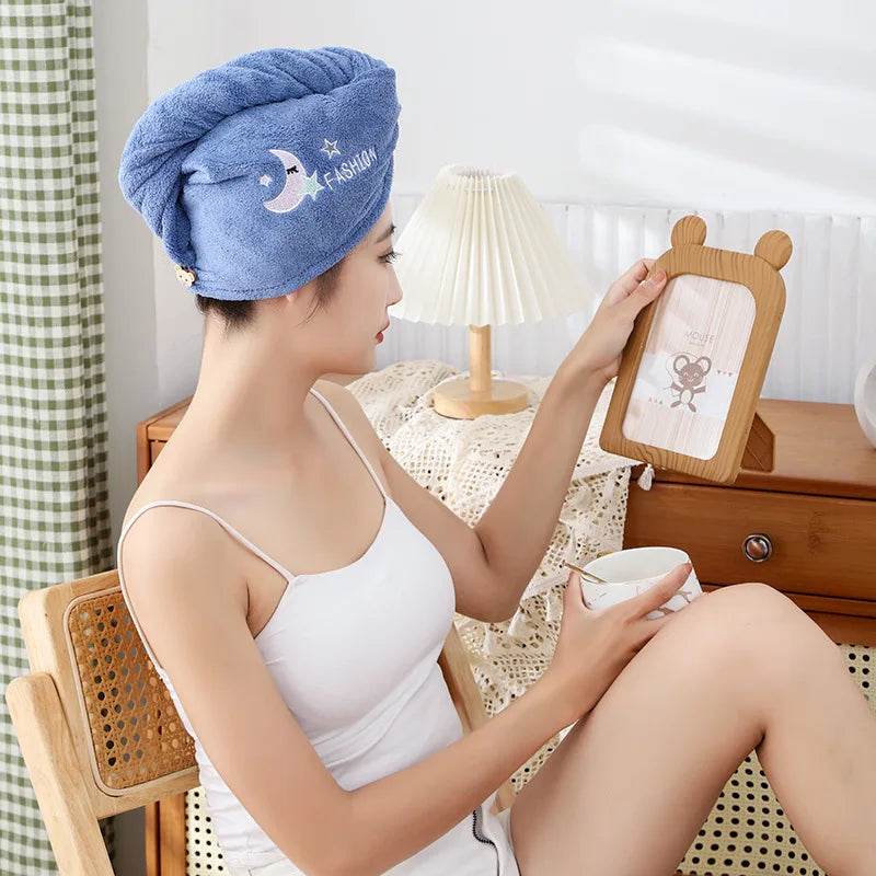 1pc Quickly Dry Hair Hat Super Absorbent Soft Bathroom Women Head Towels Girls Cute Hair Towel Hair Dry Wrap Bonnets - P12 Hub Europe