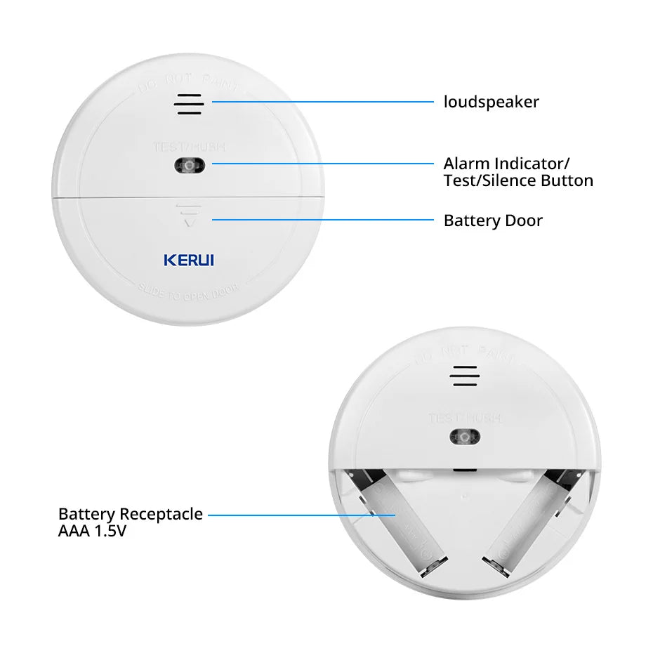 KERUI GS04 433MHz Wireless Smoke Detector Fire Sensor For W181 W204 GSM WiFi Security Home alarm system Auto Dial alarm Systems