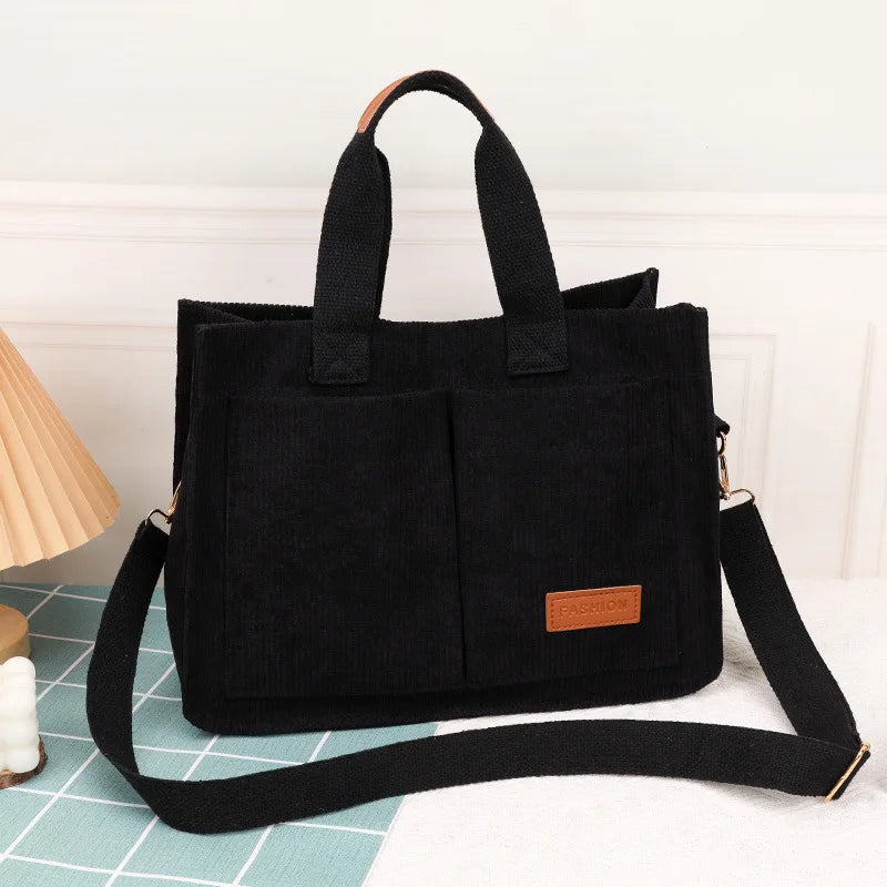 Ladies' handbag, large capacity new fashionable canvas shoulder bag, crossbody bag, commuting bag zwq