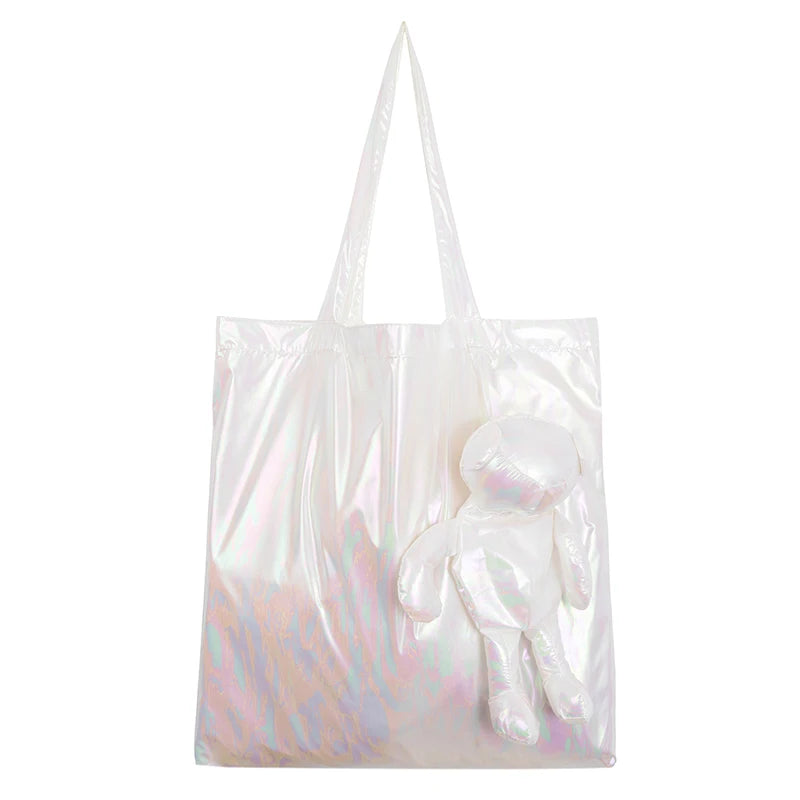 Bright Color Shopping Bag Bear Cotton Waterproof Tote Reusable