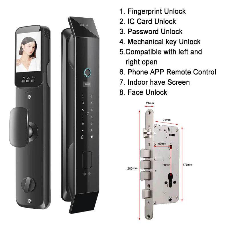 Smart Lock Video Doorbell, App, 6-in-1, 4200mAh - P12 Hub Europe