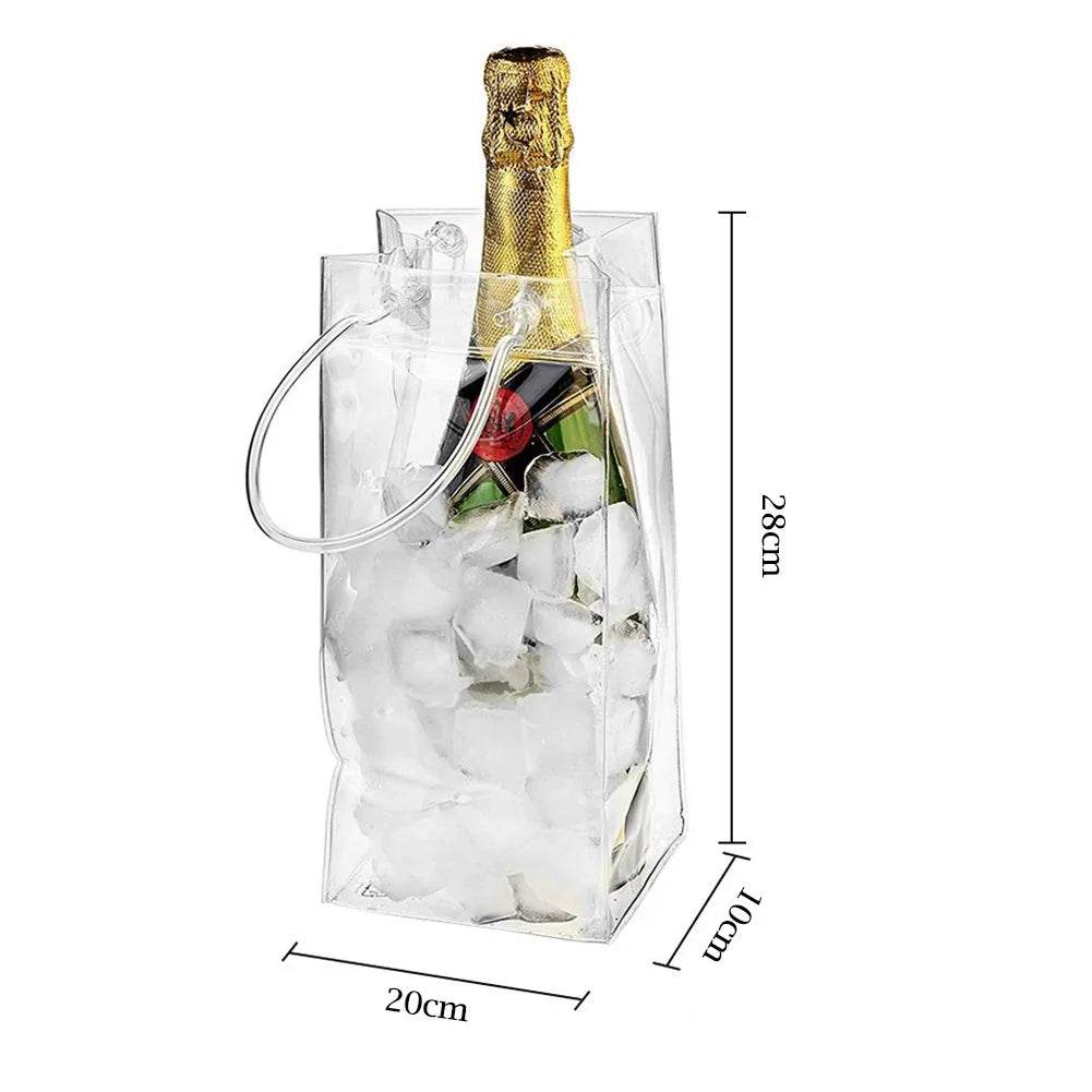 Ice Bag Wine Beer Champagne Bucket Drink Bottle Cooler Chiller Foldable Carrier PVC Ice Wine Bag Picnic Ice Wine Utensils - P12 Hub Europe
