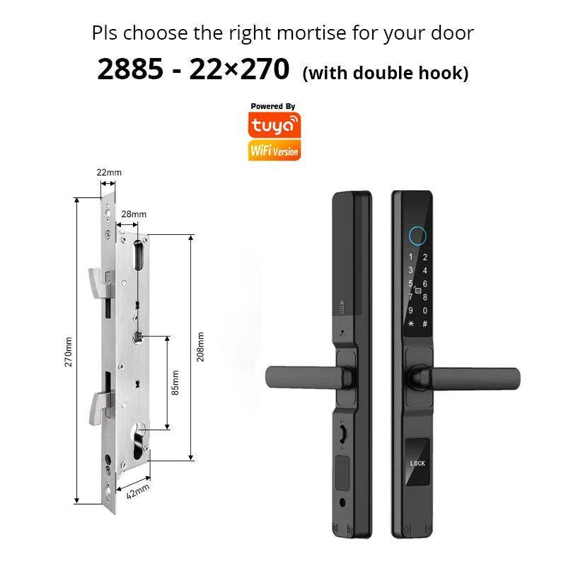 WiFi Sliding Door Lock | IP66, Fingerprint, Card, Code, Glass/Aluminum - P12 Hub Europe