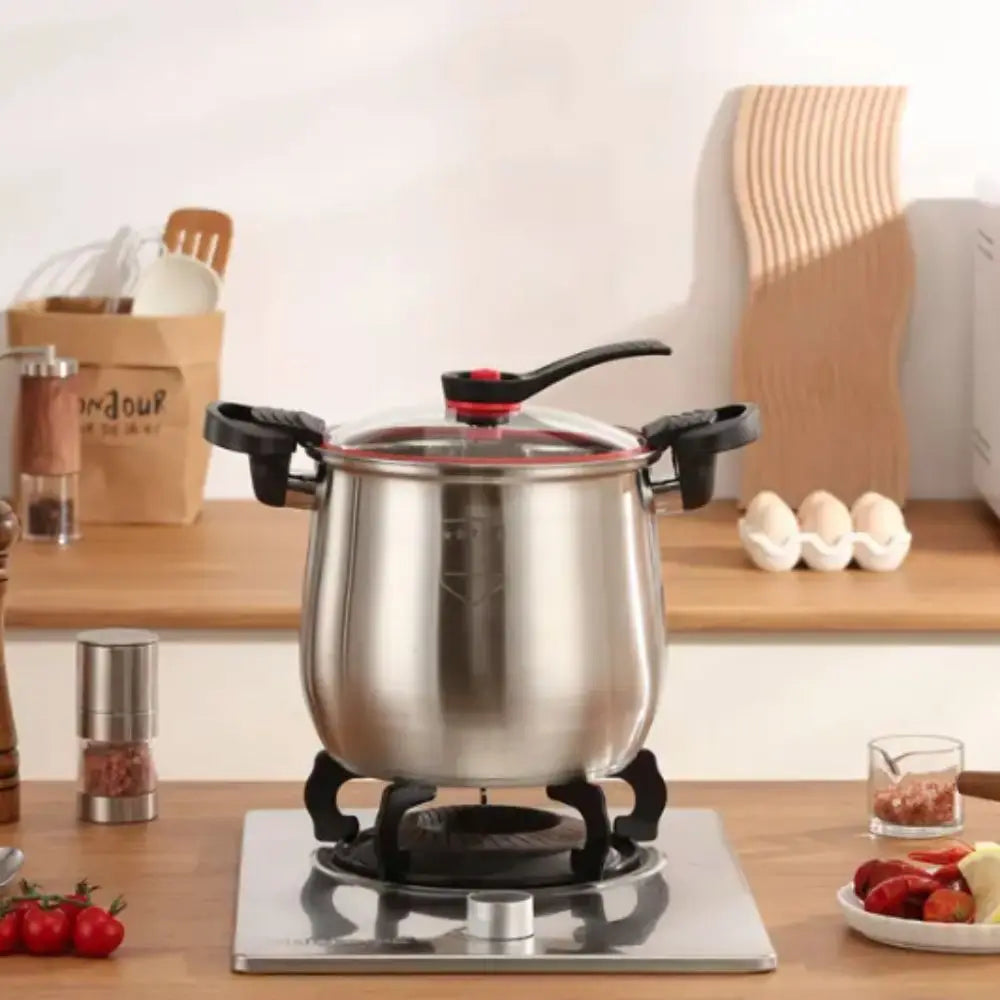 Durable 304 Stainless Steel Micro-Pressure Cooker 8 L Large Capacity Soup Pot Non-Stick Anti-scalding Stockpot Soup