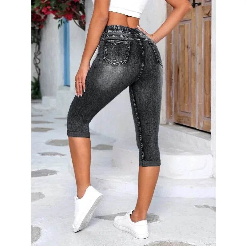 Women Ripped Knee Length Jeans - P12 Hub Europe