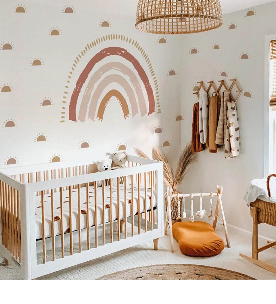 Nursery Boho Rainbow Wall Decals Wallpapers Wall Stickers Waterproof Children Living Room Bedroom KIds Baby Home Decor - P12 Hub Europe