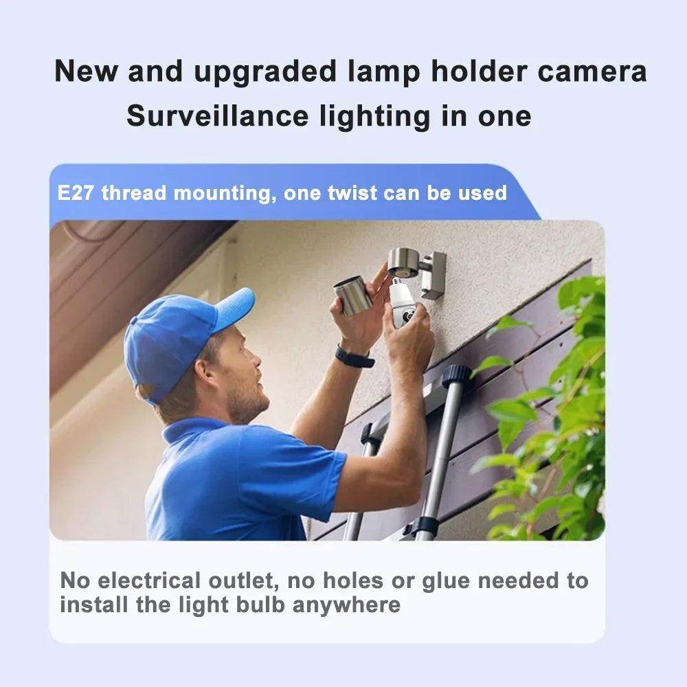 Camera 4K WiFi Bulb 8MP, Color Night Vision, AI Track - P12 Hub Europe