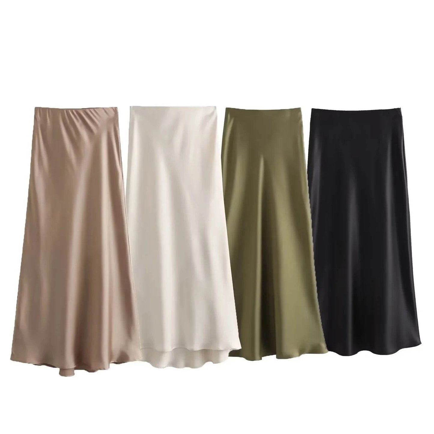 Women's Y2K Satin Midi Skirt - P12 Hub Europe
