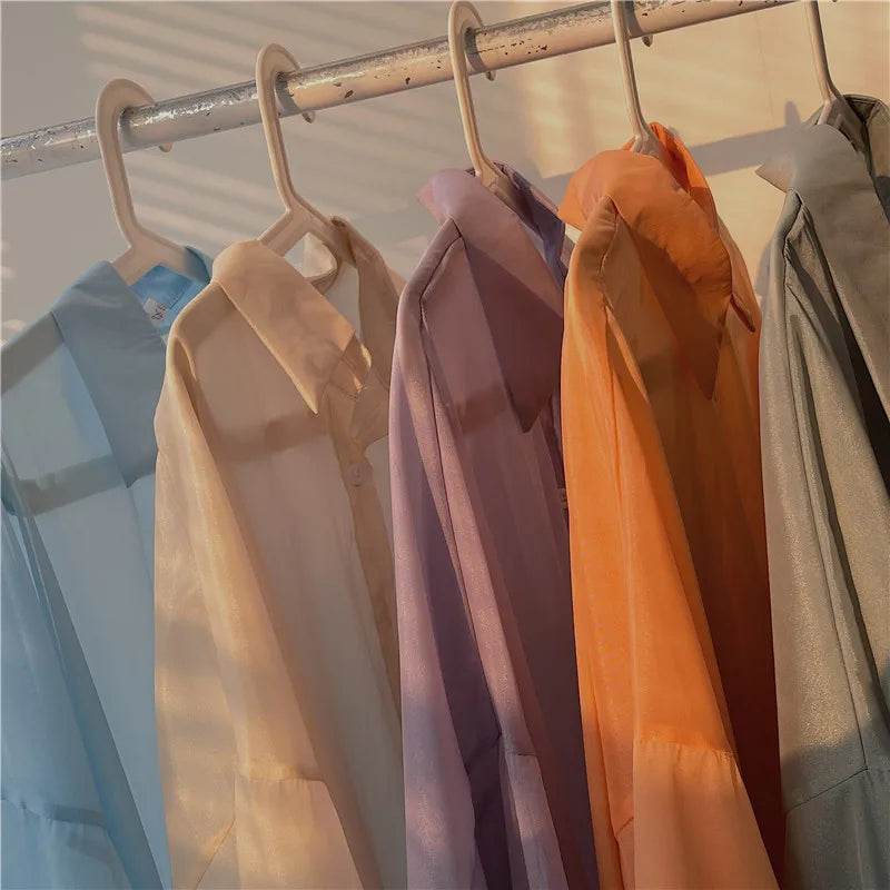 Semi Sheer Button Down Shirt - P12 Hub Europe