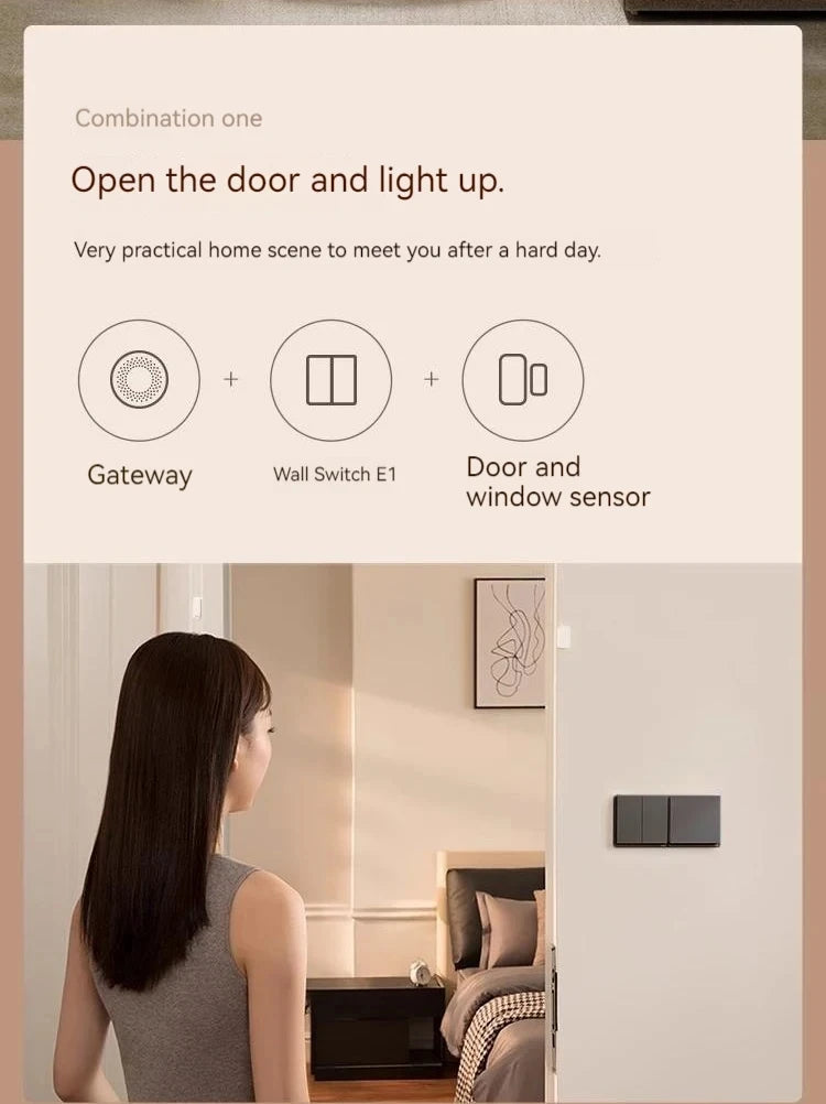 Aqara E1 Smart Wall Switch Wireless Switch Zigbee 3.0 With/No Neutral One Key Remote Control For Xiaomi Mi Home Homek APP