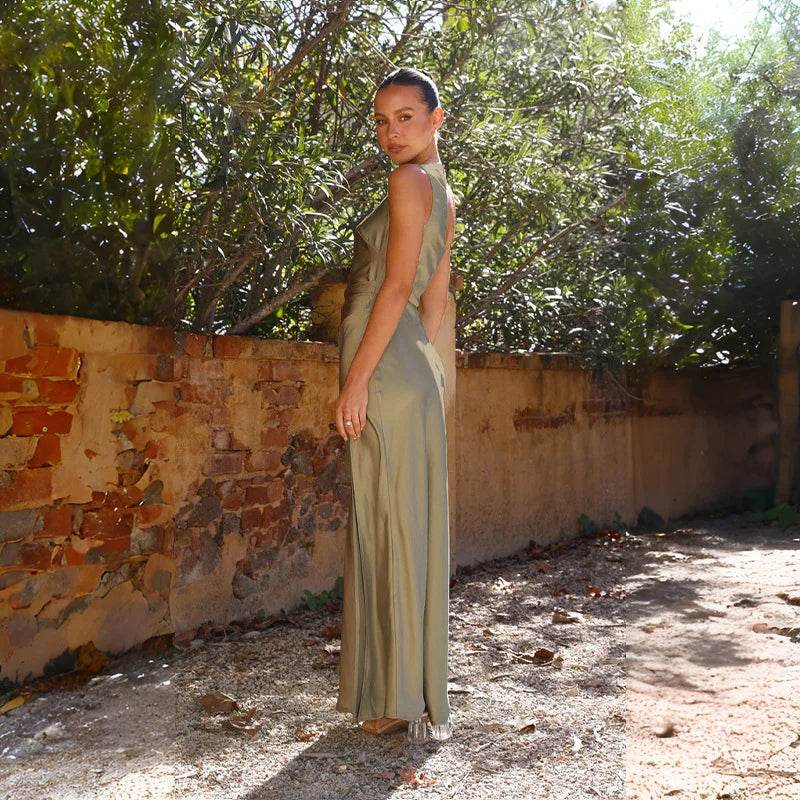 One-Shoulder Satin Dress for Summer Evenings & Weddings - P12 Hub Europe