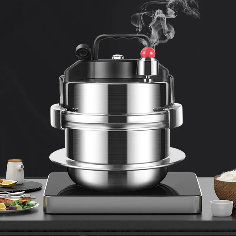Upgrade Non stick Pressure Pot Small Outdoor Camping 0.8L-1.6L Home Gas Induction Cooker Pressure Pot Cooking 5 Bowls of Rice