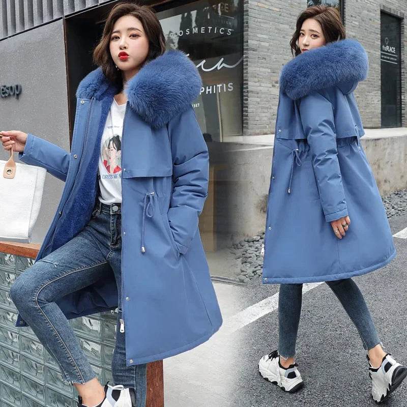 Warm Fur Collar Long Parka - P12 Hub Europe