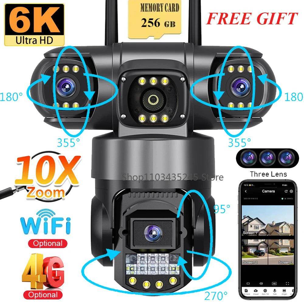 Camera PTZ 3-Lens 4G/WiFi 12MP, 10x Zoom, Color Night - P12 Hub Europe