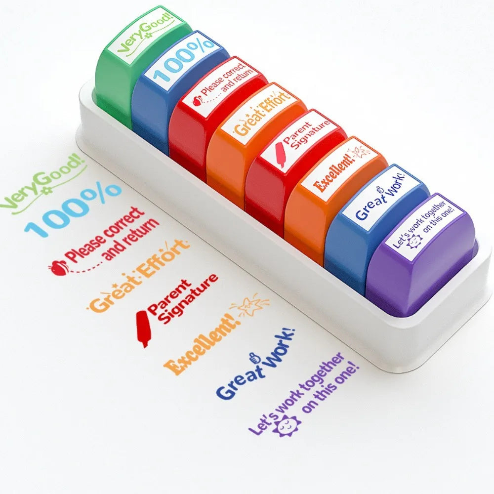 Creative Plastic Encouragement Stamps Colorful Grade Stamps Homework Prizes Student