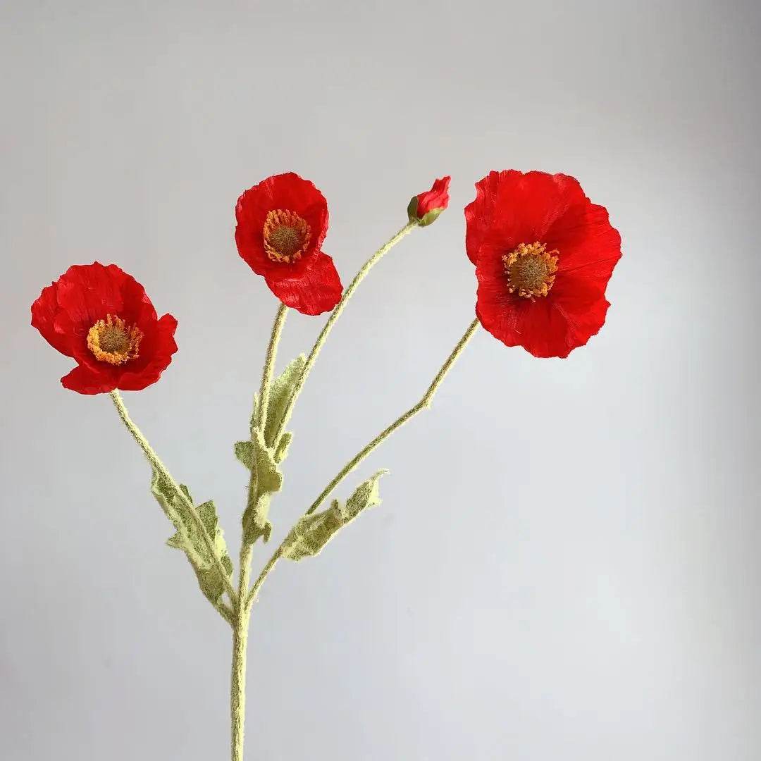 4 Head Artificial Flowers Bouquet Poppy Fake Flowers For Home Decor Garden Party Wedding Decoration Diy Accessories - P12 Hub Europe