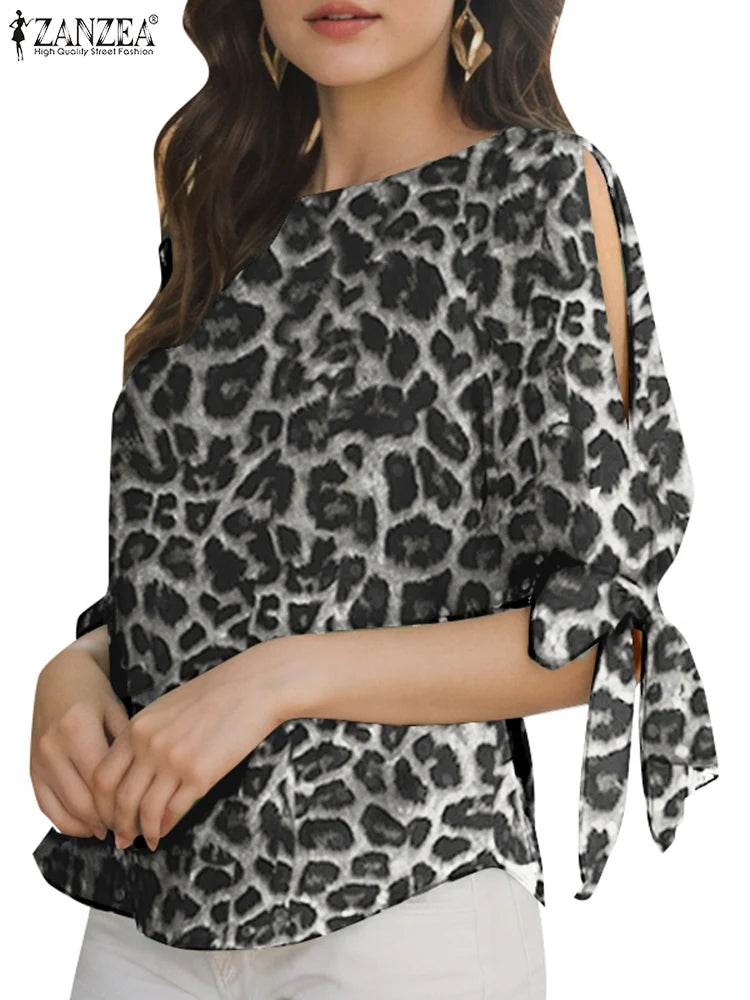Women's Leopard Print Blouse - P12 Hub Europe