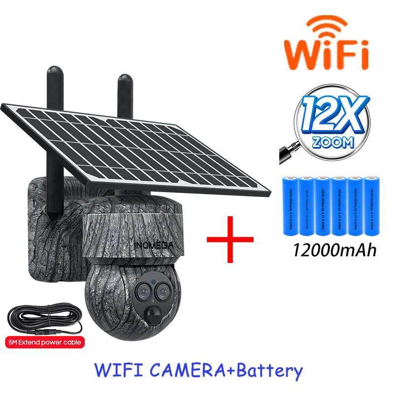 Solar Camera 4G/WiFi 8MP, Human Detect, Outdoor CCTV - P12 Hub Europe