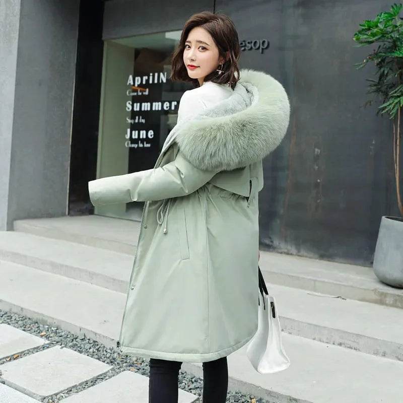 Warm Fur Collar Long Parka - P12 Hub Europe