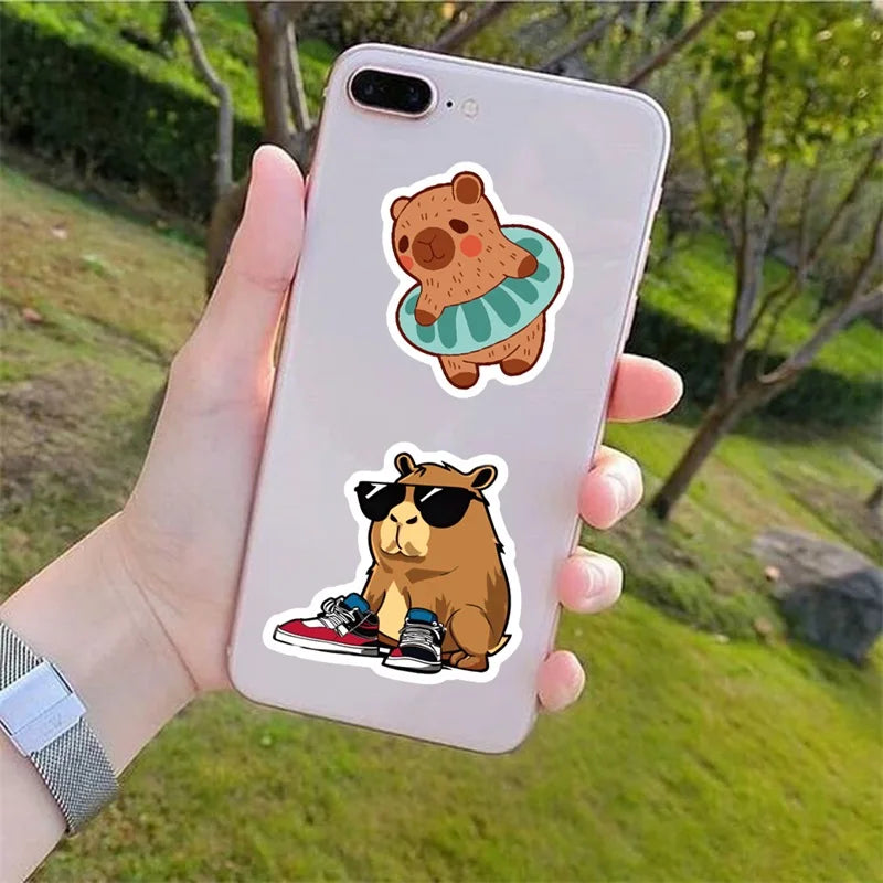 10/30/50PCS Cute Capybara PVC Sticker Aesthetic Children's Decoration Scrapbooking Sketchbook Korean Stationery School Supplies