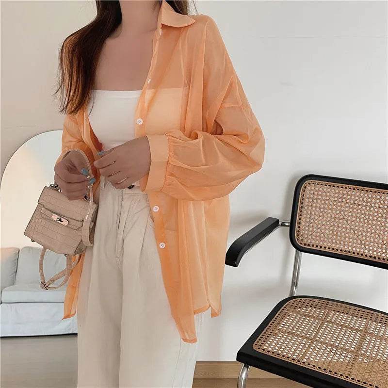 Semi Sheer Button Down Shirt - P12 Hub Europe