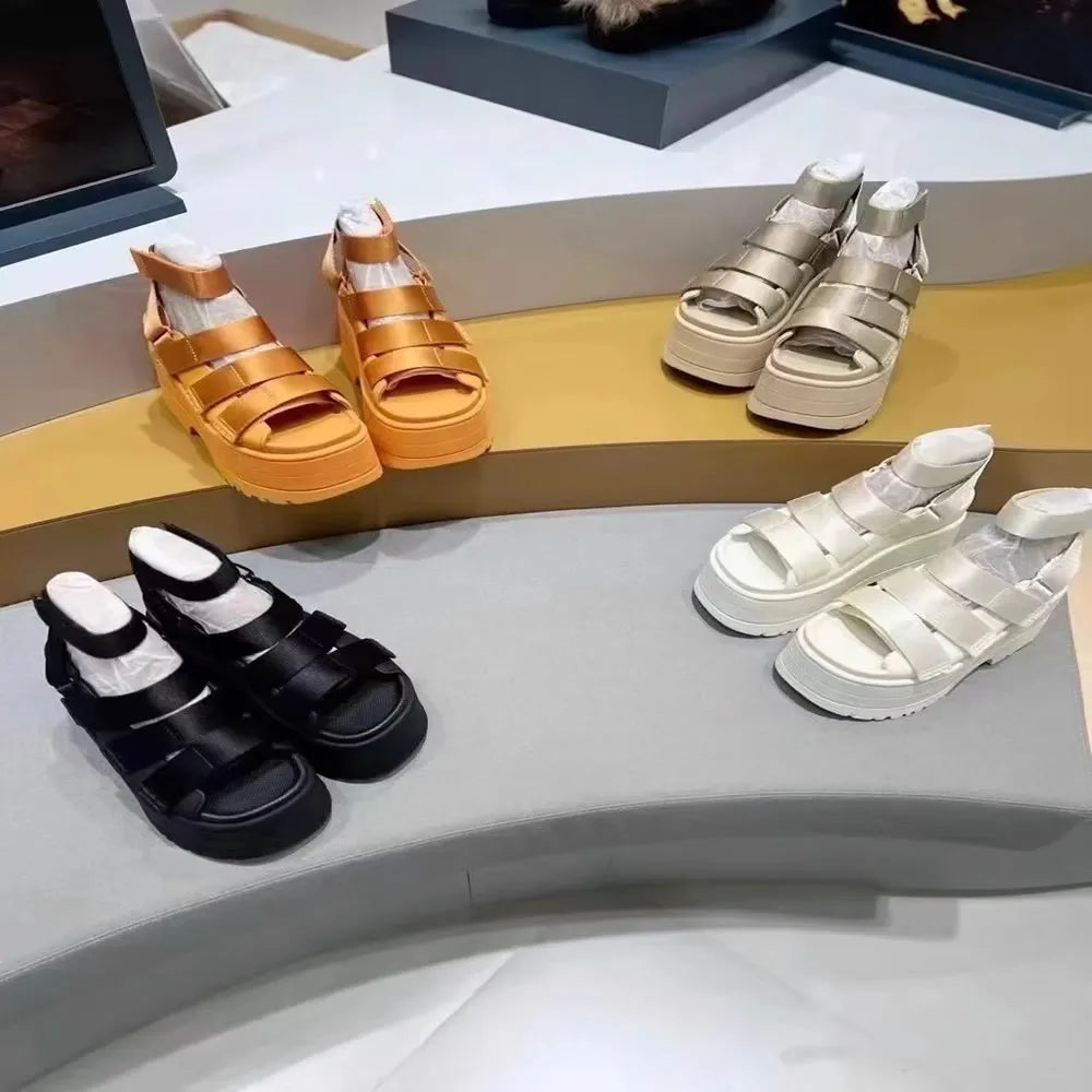 11CM High Platform Sandals Women Summer Hidden Heel Casual Mules Shoes Female Outside Beach Slipper Breathable Chunky Sneakers