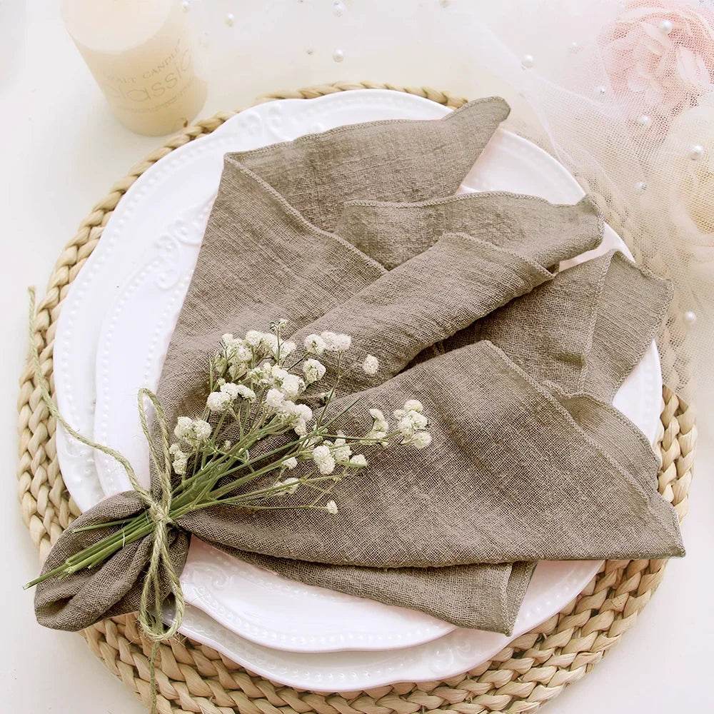 10pcs Cotton Cloth Napkins Gauze Fabric Blue 30x30cm for Wedding Party Birthday Tea Towel Table Baby Shower Christmas Napkins - P12 Hub Europe