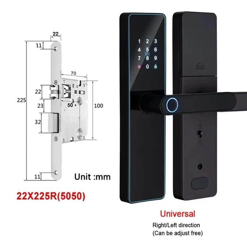 Fingerprint Door Lock | App, Remote, Handle, Card, Code - P12 Hub Europe