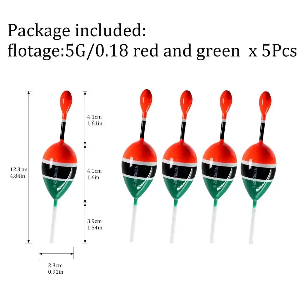 THKFISH 5pcs Fishing Floats Slip Bobber Rigs Balsa Wood Sea Fishing Float 5g 15g Buoyancy Fishing Buoys For Catfish Fishing