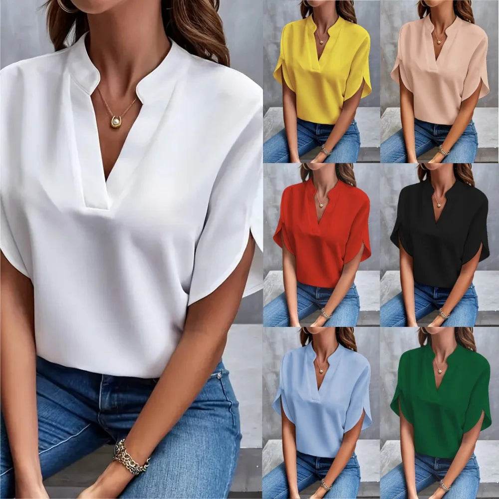 Summer Women's V-neck Blouse - P12 Hub Europe
