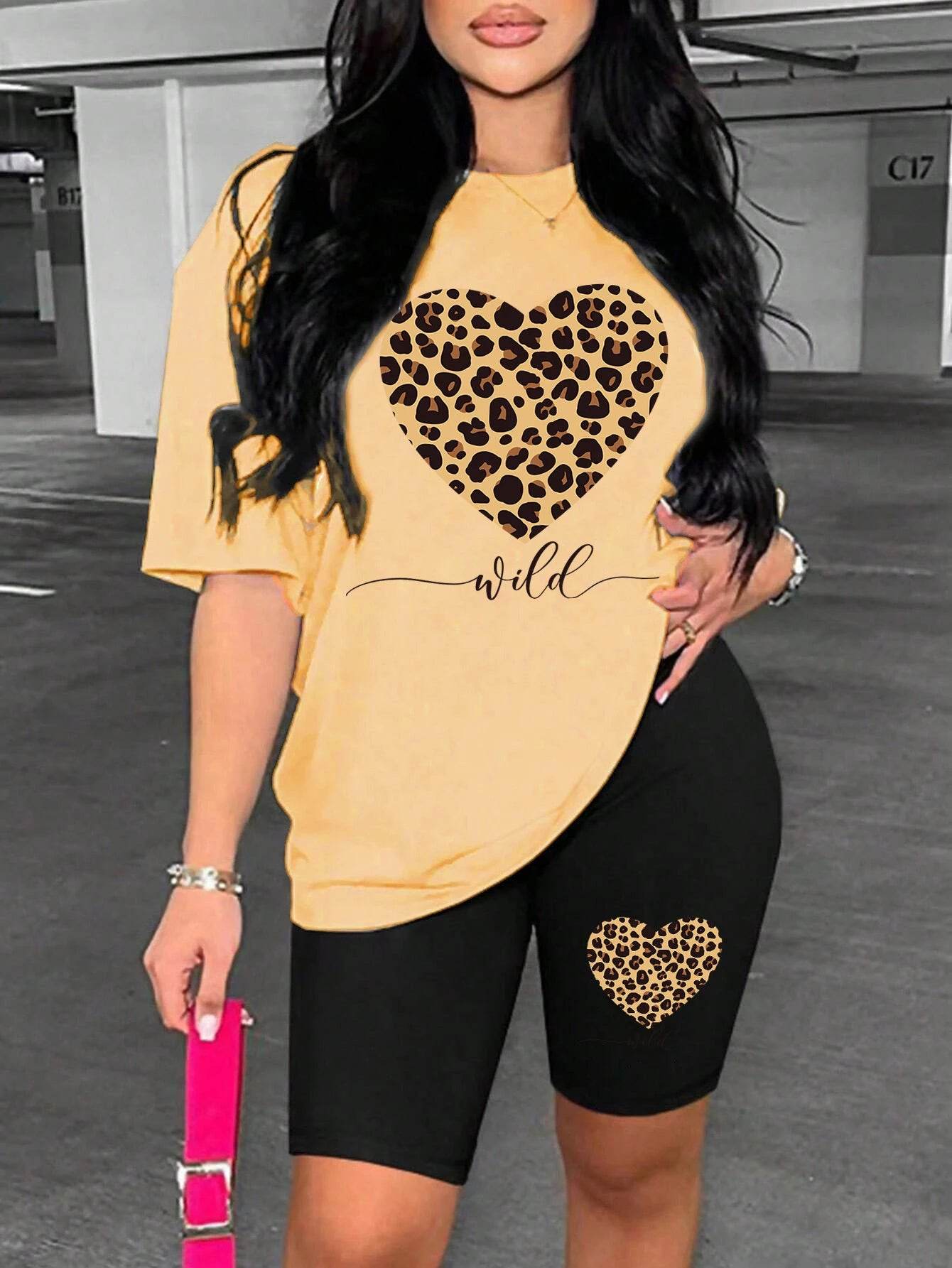 Leopard Heart Cartoon Shorts Set - P12 Hub Europe