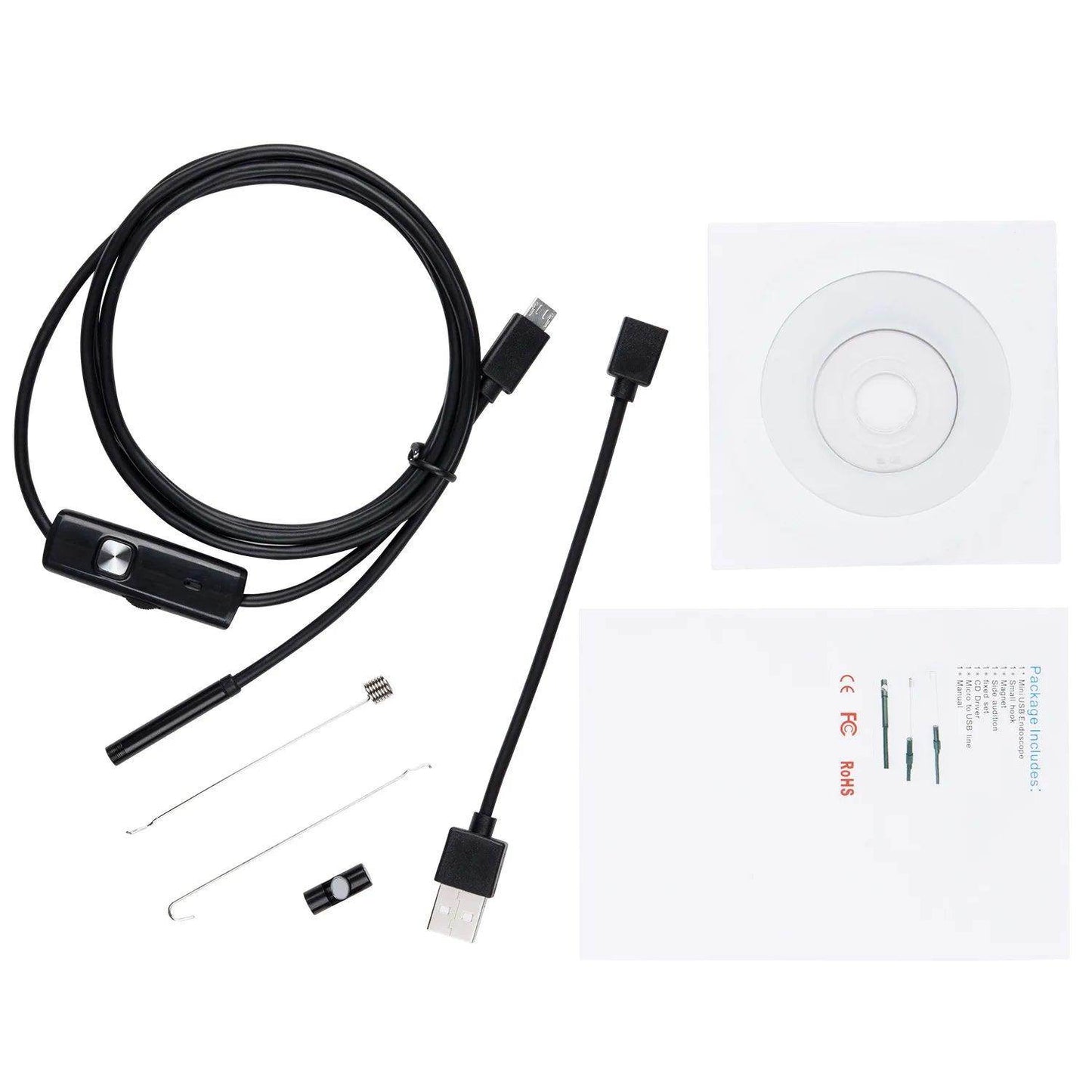 Endoscope Camera 3-in-1 5.5/7mm, USB/Micro USB, IP67, Android/PC - P12 Hub Europe